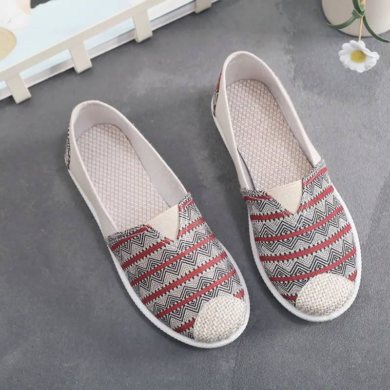 Women's Ethnic Patterned Slip-On Shoes Spring Autumn Soft Sole Canvas - Image 14