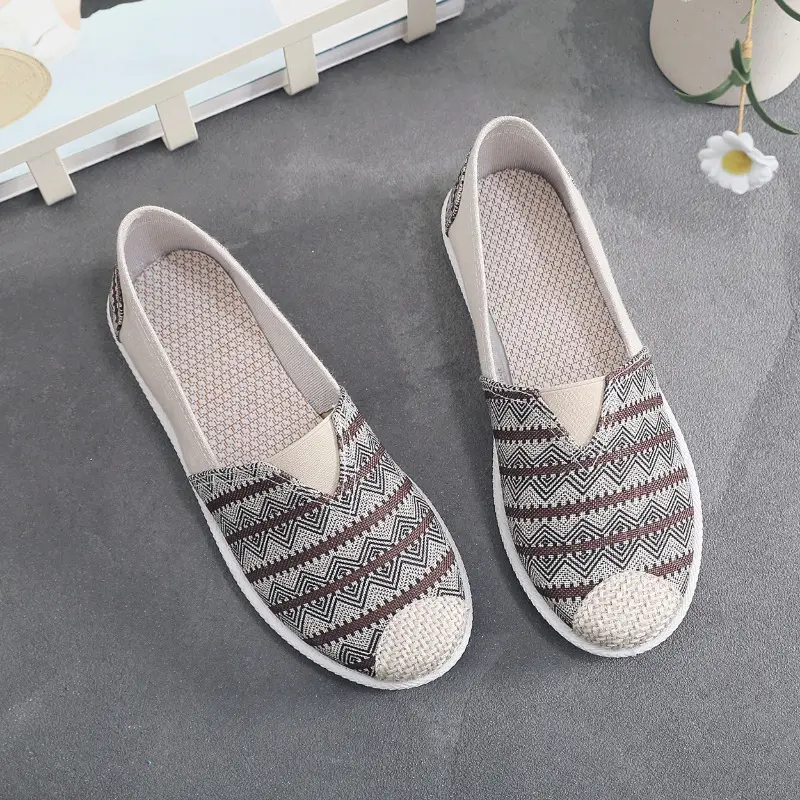 Women's Ethnic Patterned Slip-On Shoes Spring Autumn Soft Sole Canvas - Image 15