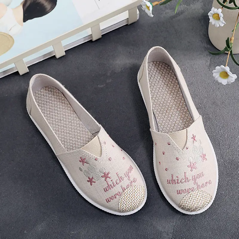Women's Ethnic Patterned Slip-On Shoes Spring Autumn Soft Sole Canvas - Image 17