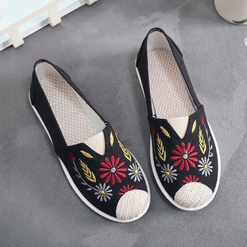 Women's Ethnic Patterned Slip-On Shoes Spring Autumn Soft Sole Canvas - Image 18