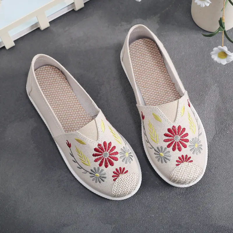 Women's Ethnic Patterned Slip-On Shoes Spring Autumn Soft Sole Canvas - Image 19