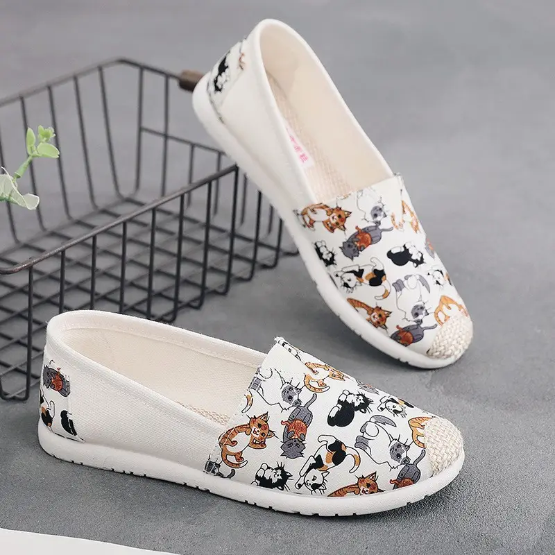 Women's Ethnic Patterned Slip-On Shoes Spring Autumn Soft Sole Canvas - Image 8