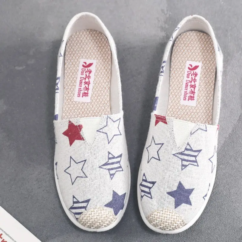 Women's Ethnic Patterned Slip-On Shoes Spring Autumn Soft Sole Canvas - Image 9