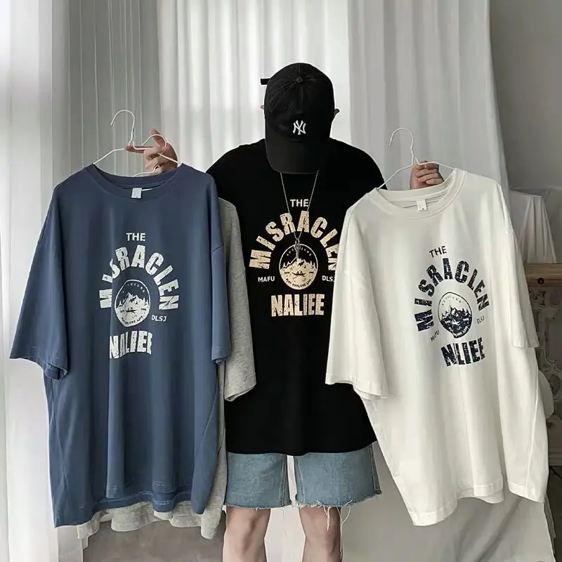 Men Grey Graphic T-Shirt Short Sleeve Casual Wear - Image 5