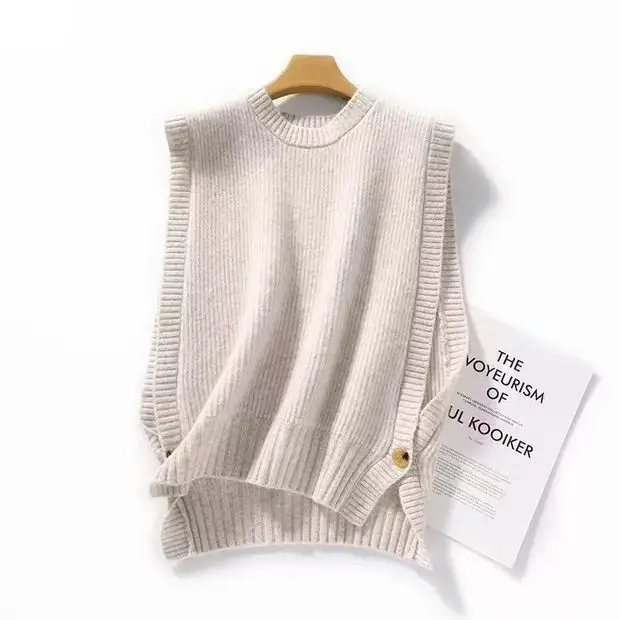 Maoning's New Autumn Japanese Style Round Neck Knitted Vest
