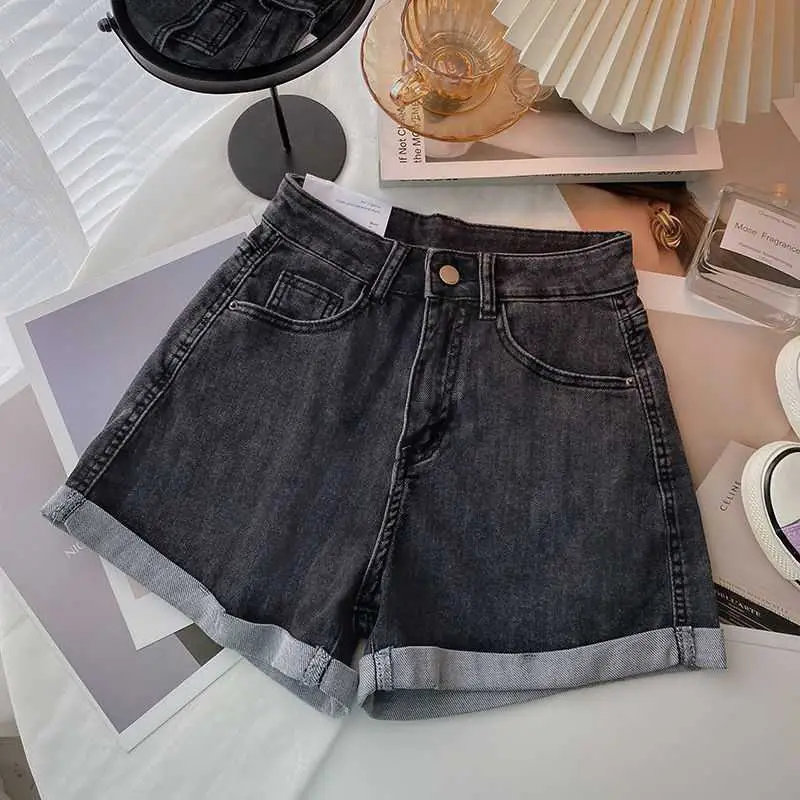Korean Style High Waist Denim Shorts Women Small