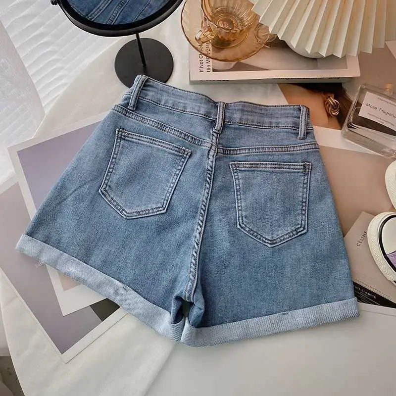 Korean Style High Waist Denim Shorts Women Small