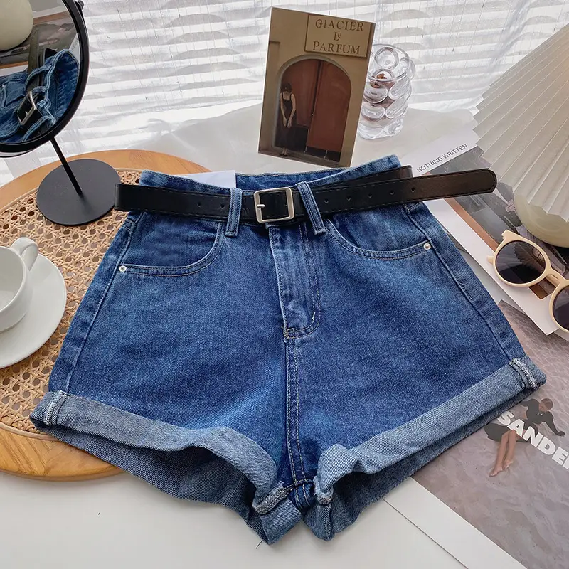 Korean Style High Waist Denim Shorts Women Small