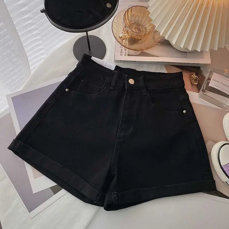 Korean Style High Waist Denim Shorts Women Small