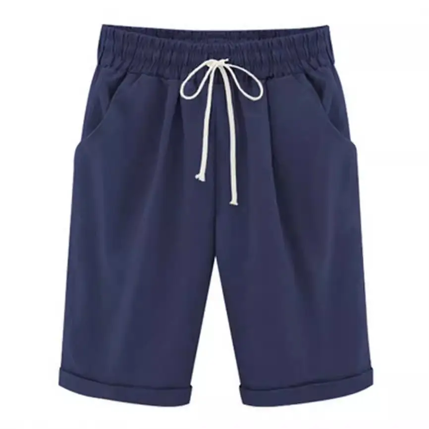 Women's Pink Cotton Drawstring Shorts Large - Image 16