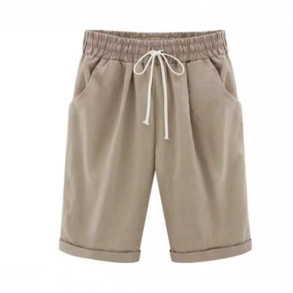 Women's Pink Cotton Drawstring Shorts Large - Image 17