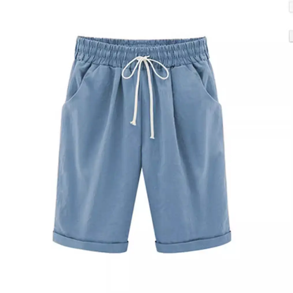 Women's Pink Cotton Drawstring Shorts Large - Image 18
