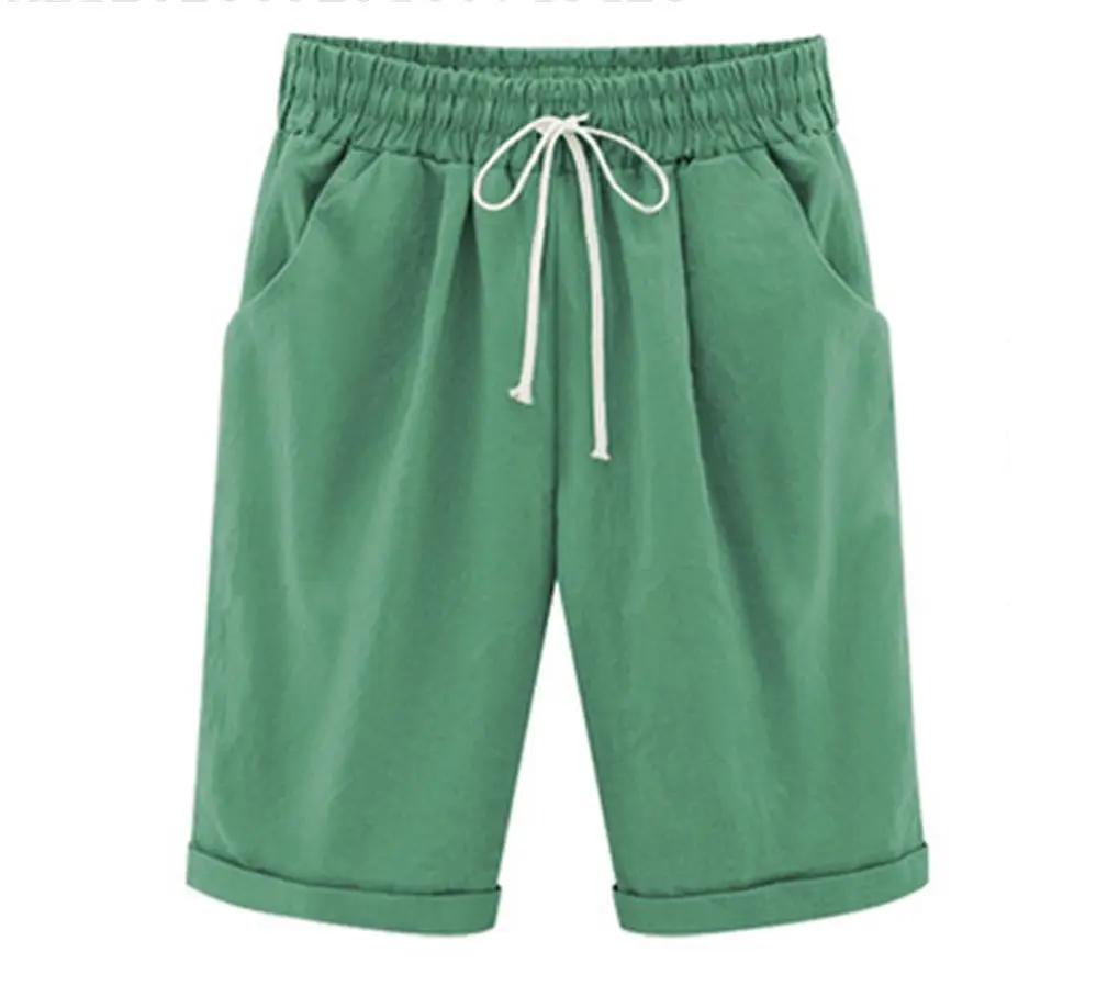 Women's Pink Cotton Drawstring Shorts Large - Image 9