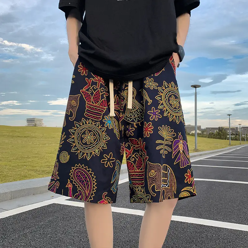 Men's Black Graphic Shorts Ice Silk Quick Dry - Image 13