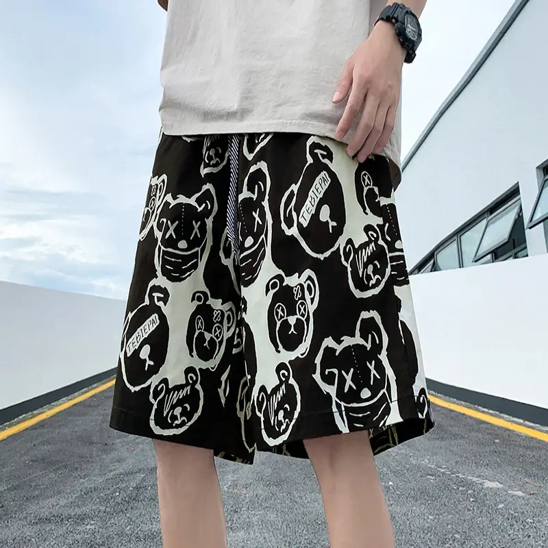 Men's Black Graphic Shorts Ice Silk Quick Dry - Image 5