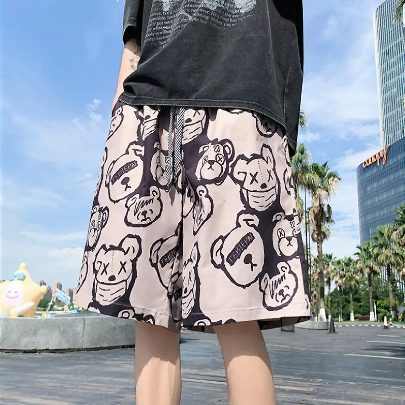 Men's Black Graphic Shorts Ice Silk Quick Dry - Image 7