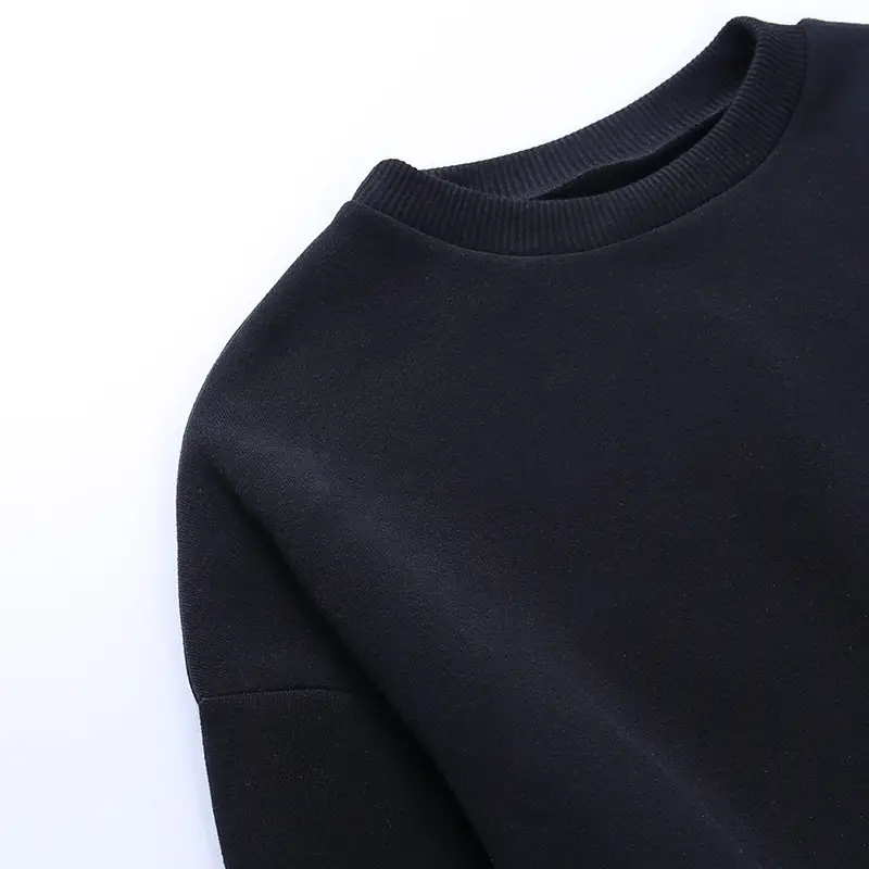 Orange Velvet Crop Top with Long Sleeves and Round Neck — feature 30