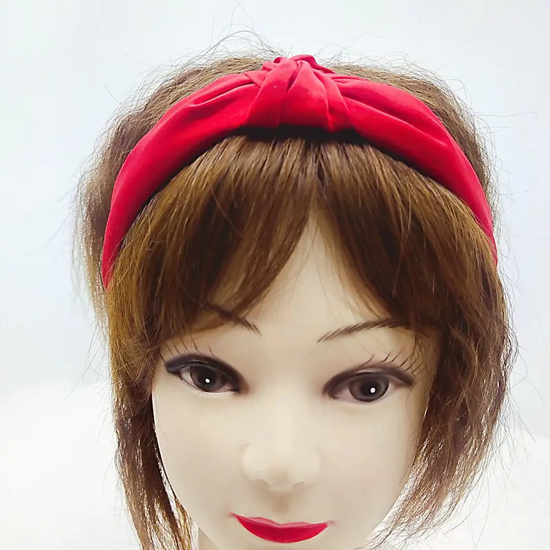 Red Velvet Crossbody Headband for Women