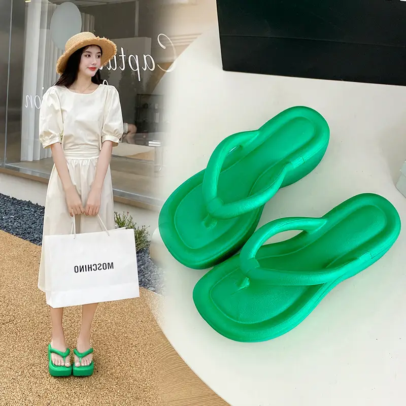 Large Size Flip-Flops Women's European and American Thick Bottom High-Level Internet Popular ins Trendy EVA Shit-Treading Outdoor Beach Sandals - Image 7