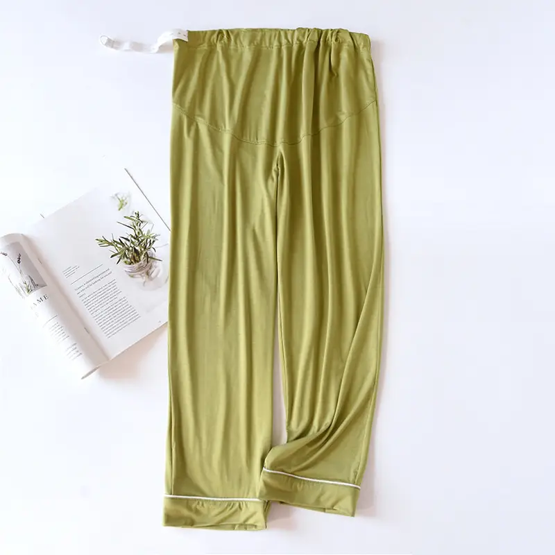 Green Modal Maternity Pants Large Adjustable Spring Autumn - Image 4