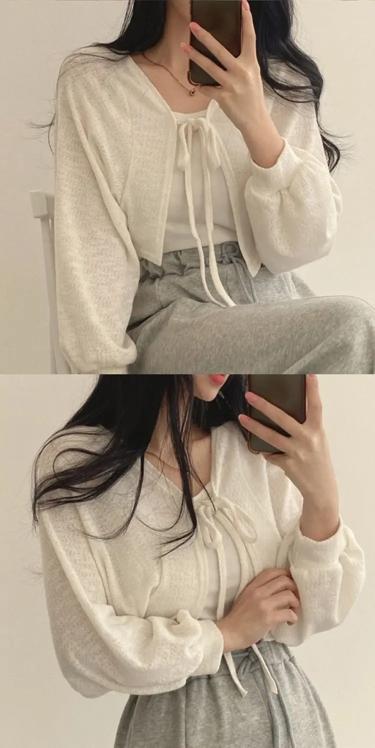 South Korea Summer Lace-Up Lantern Coat Sun Protection Shirt — feature 17