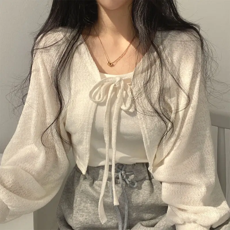 South Korea Summer Lace-Up Lantern Coat Sun Protection Shirt — feature 7