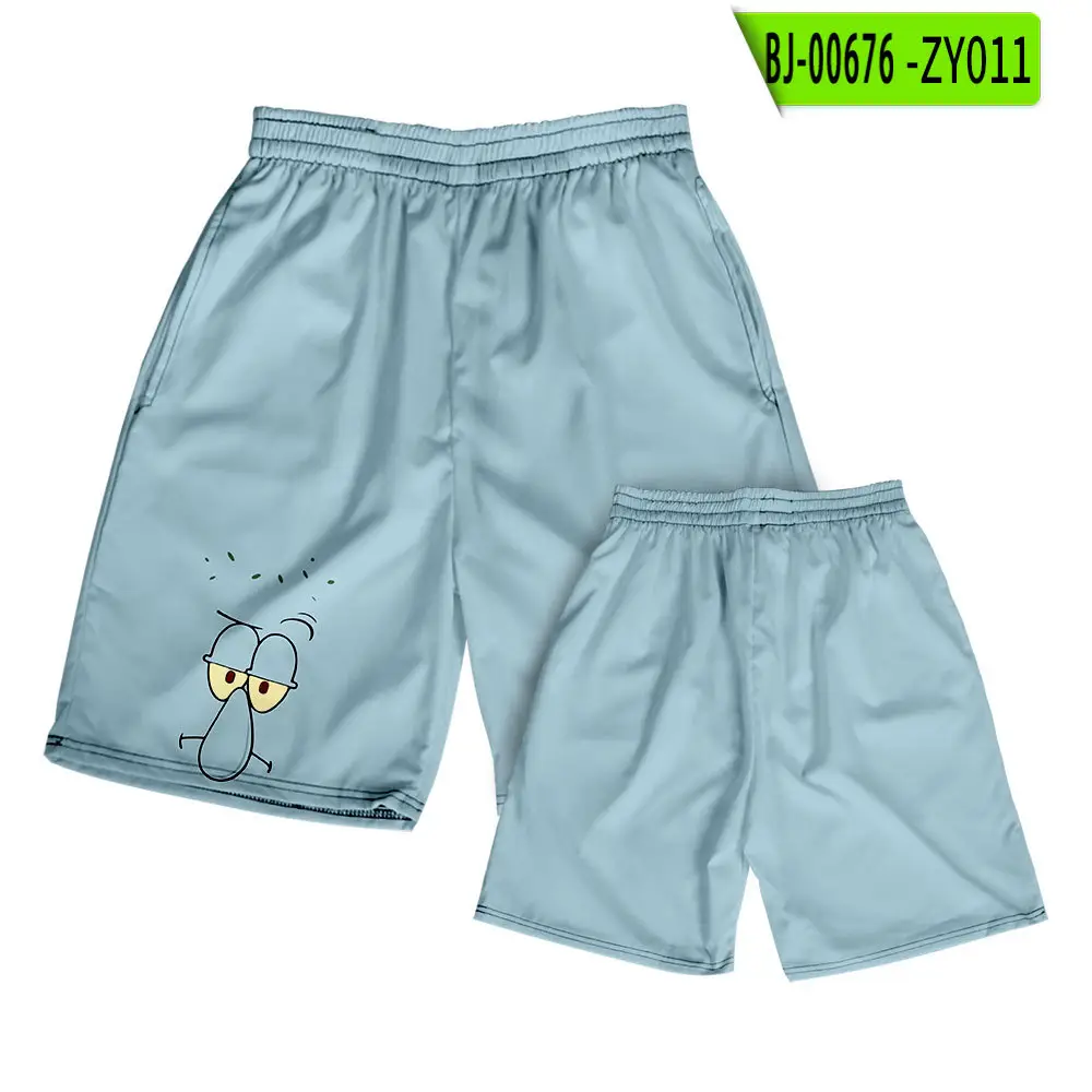 Hawaiian Spongebob Crossbody Shorts Couple Tan - Image 11