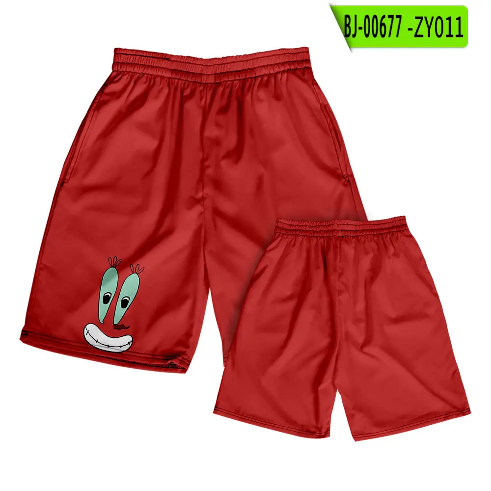 Hawaiian Spongebob Crossbody Shorts Couple Tan - Image 12