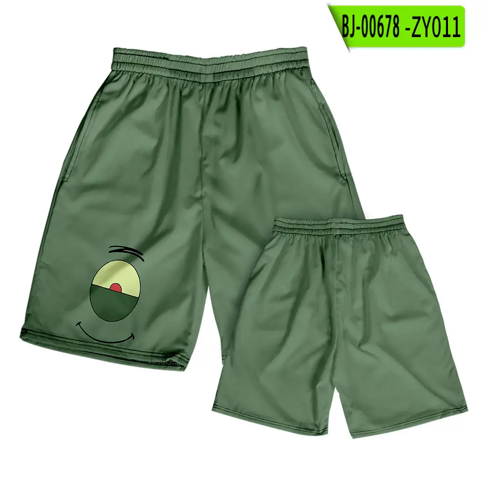 Hawaiian Spongebob Crossbody Shorts Couple Tan - Image 13