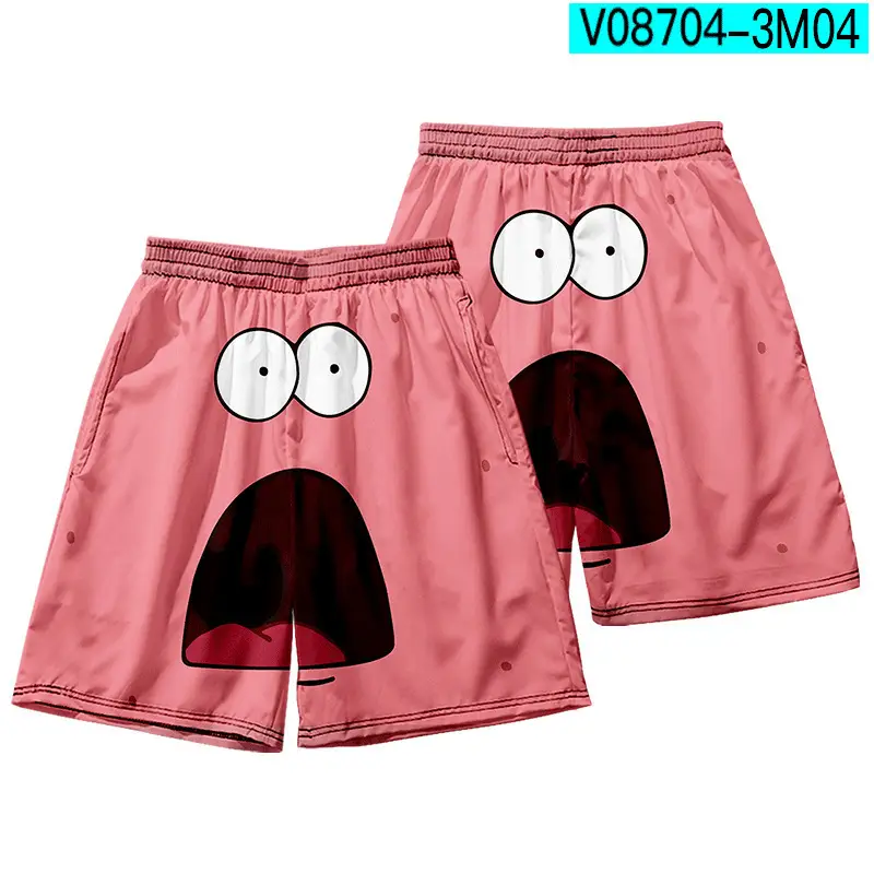 Hawaiian Spongebob Crossbody Shorts Couple Tan - Image 15