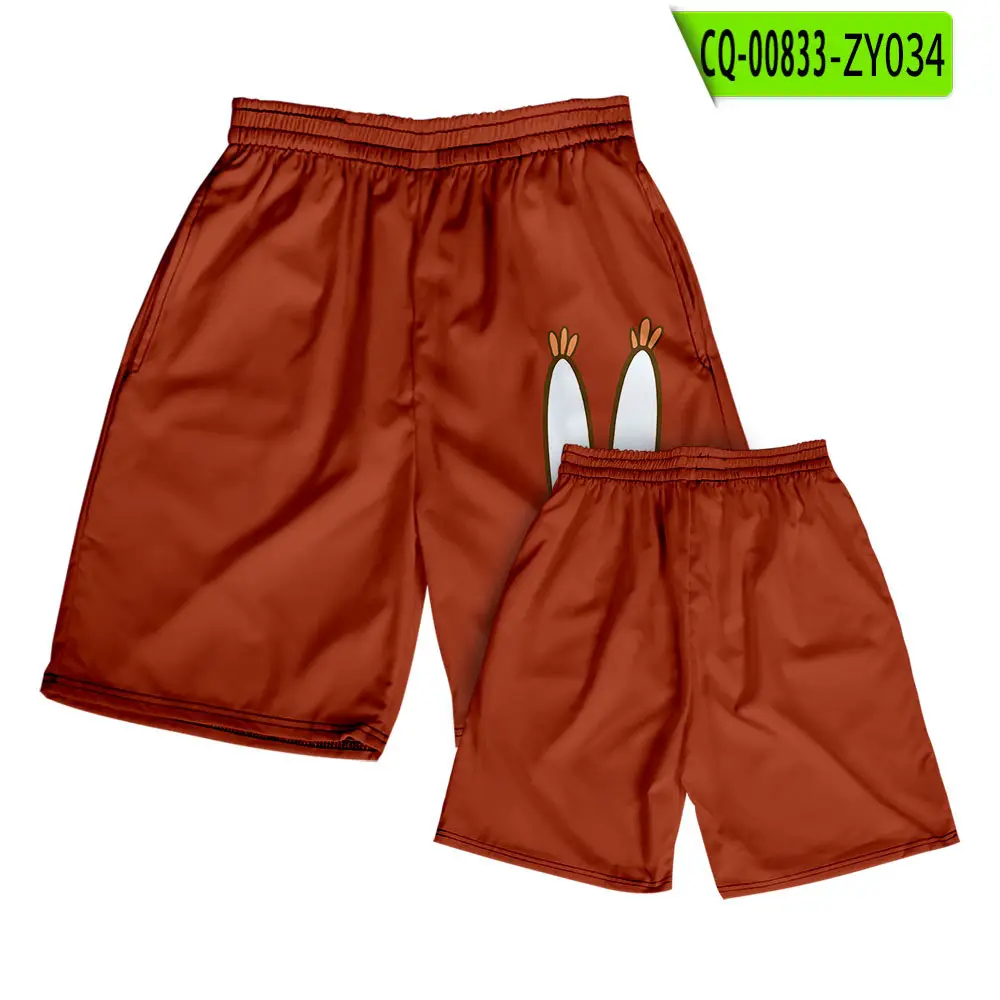 Hawaiian Spongebob Crossbody Shorts Couple Tan - Image 4