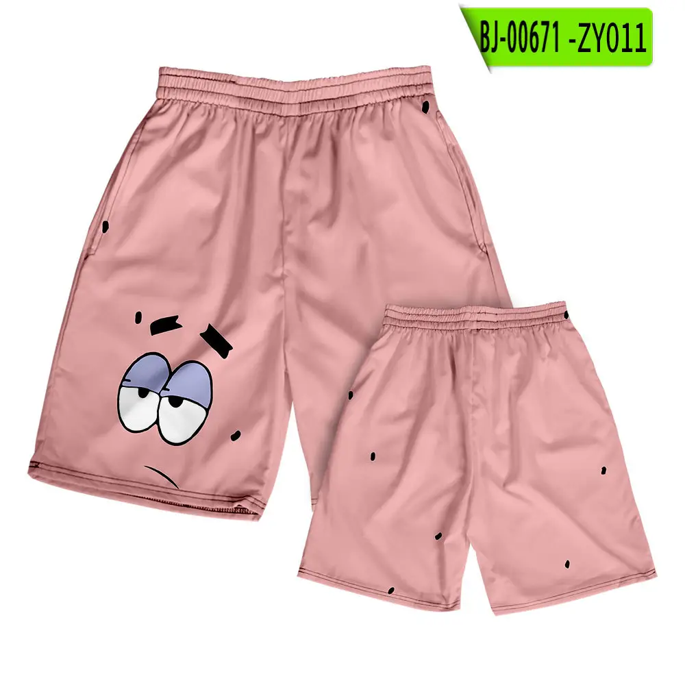 Hawaiian Spongebob Crossbody Shorts Couple Tan - Image 7