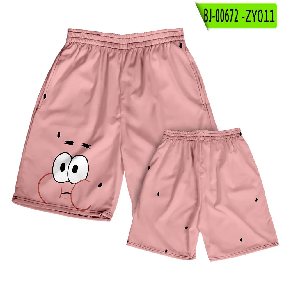 Hawaiian Spongebob Crossbody Shorts Couple Tan - Image 8