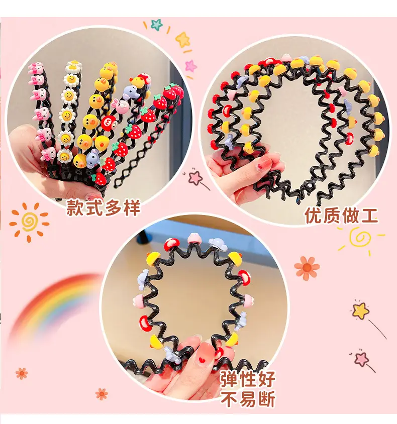 Cute Cartoon Hairpin Headband for Girls Non-Slip Braided Hair Accessories — feature 3