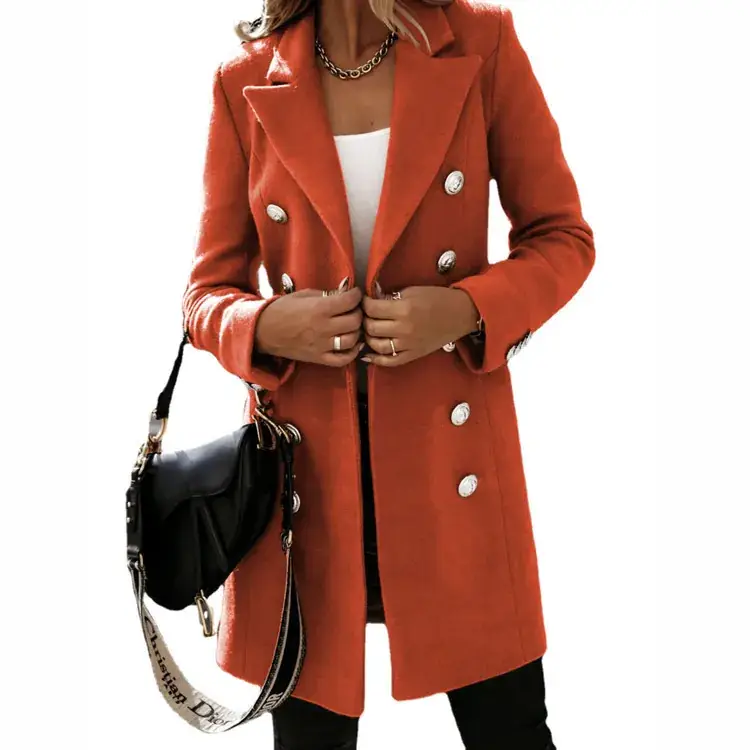 2025 Long Sleeve Collar Suit Women Grey - Image 11
