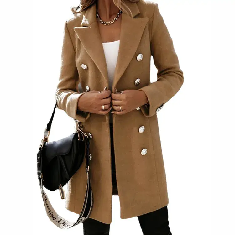 2025 Long Sleeve Collar Suit Women Grey - Image 2