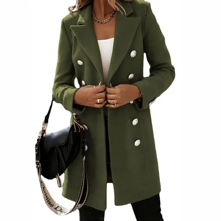 2025 Long Sleeve Collar Suit Women Grey - Image 6