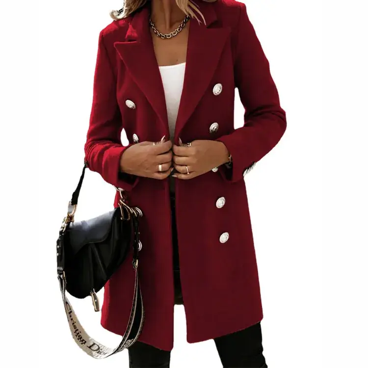 2025 Long Sleeve Collar Suit Women Grey - Image 7