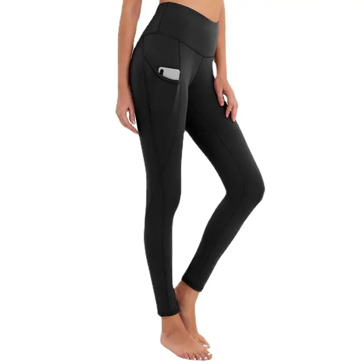 Women's Maroon High Waist Yoga Leggings with Elastic Waistband - Image 7