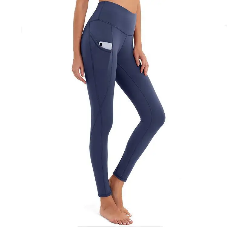 Women's Maroon High Waist Yoga Leggings with Elastic Waistband - Image 8