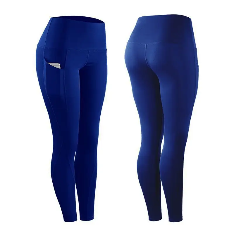 Women's Maroon High Waist Yoga Leggings with Elastic Waistband - Image 4