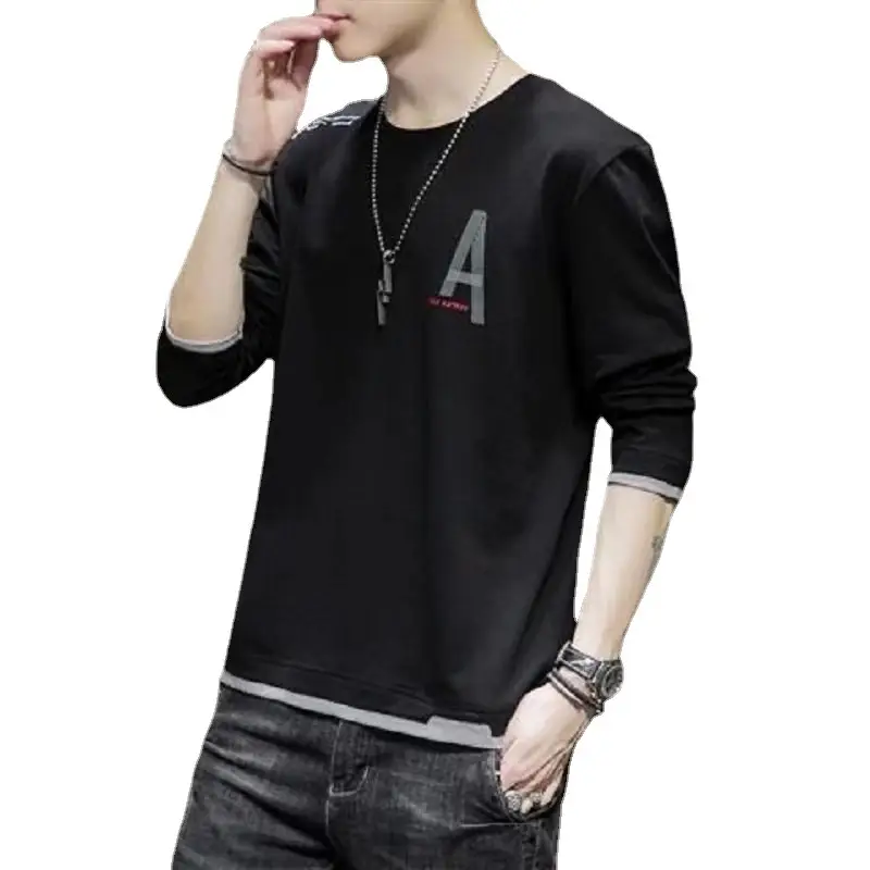Men Grey Graphic Long Sleeve T-Shirt with "THE" Print - Image 11