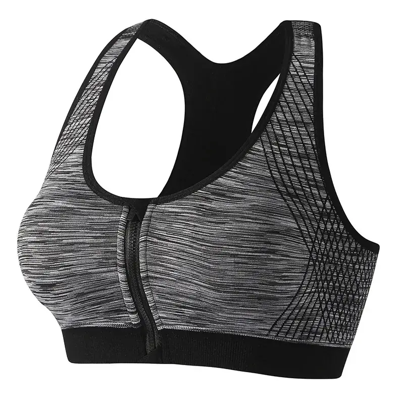 Women's Zipper Sports Bra Shockproof Back Support - Image 9