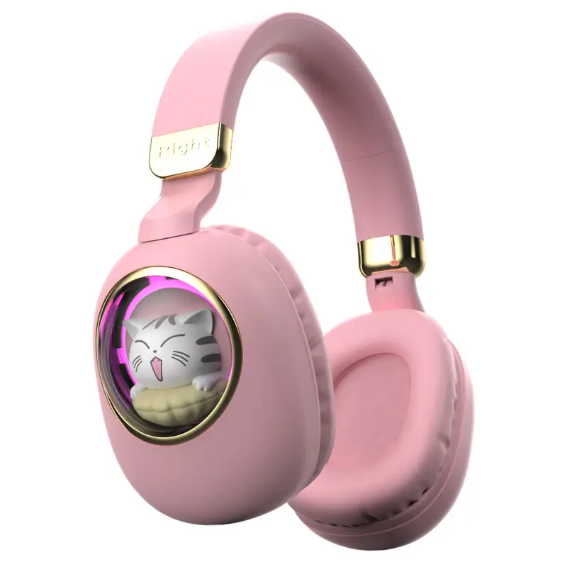 Cartoon Cat Wireless Bluetooth Headset Purple - Image 2