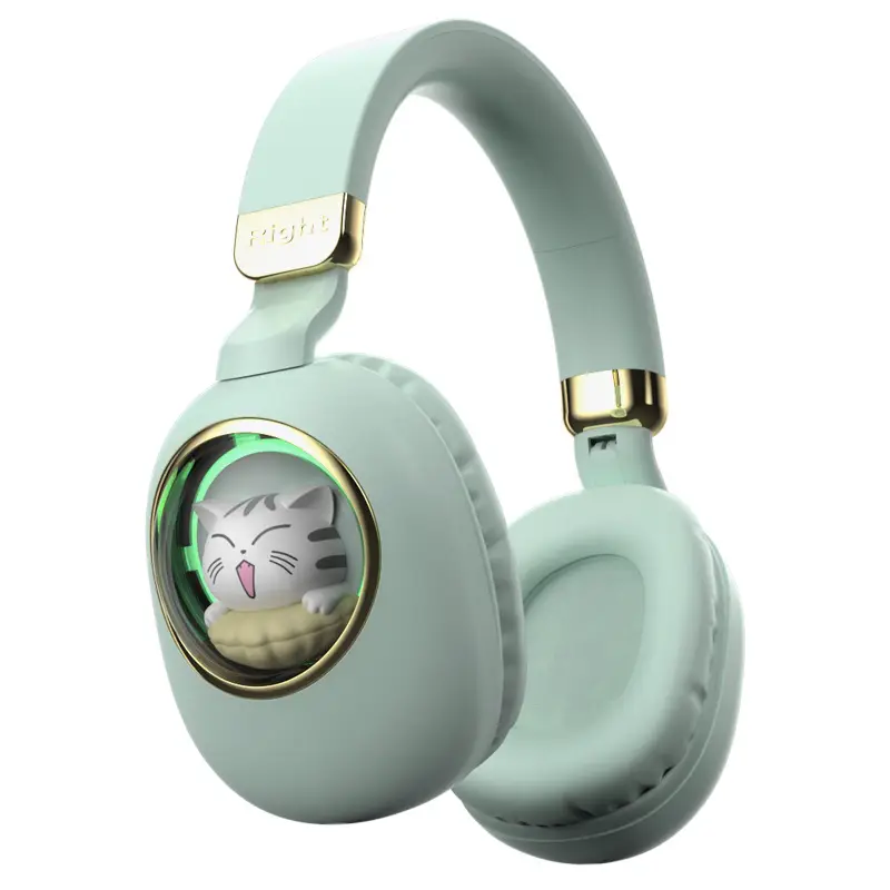 Cartoon Cat Wireless Bluetooth Headset Purple - Image 4