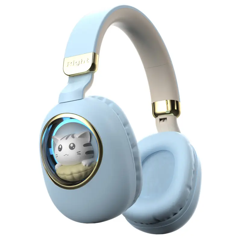 Cartoon Cat Wireless Bluetooth Headset Purple - Image 6