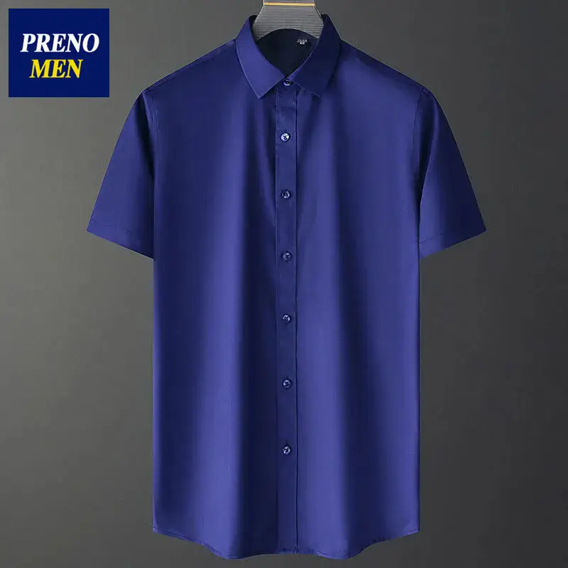 Promon Men Ice Silk Short Sleeve Shirt Pink - Image 6