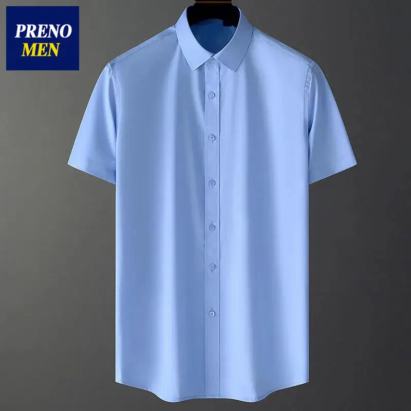 Promon Men Ice Silk Short Sleeve Shirt Pink - Image 2