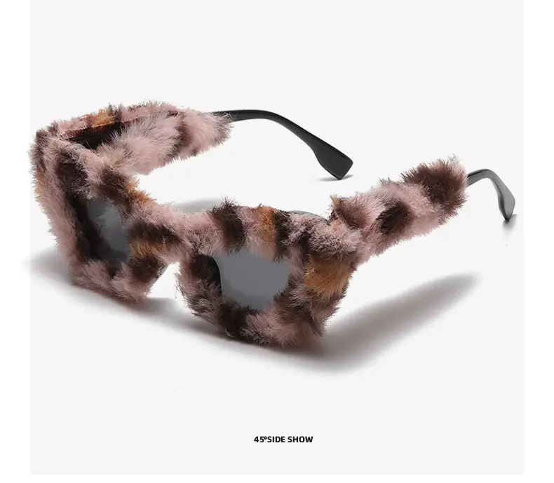 Black Plush Cat-Eye Sunglasses for Girls Women — feature 27
