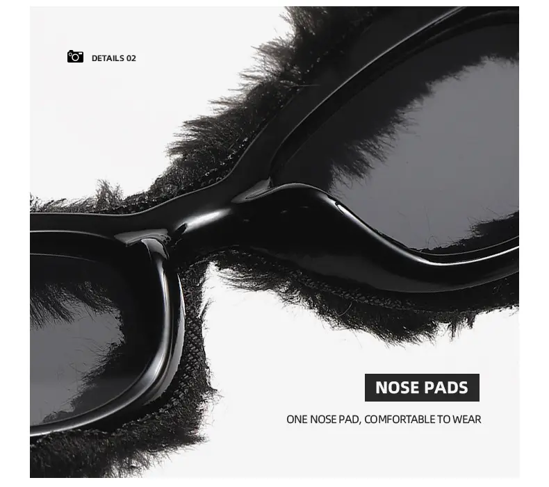 Black Plush Cat-Eye Sunglasses for Girls Women — feature 30